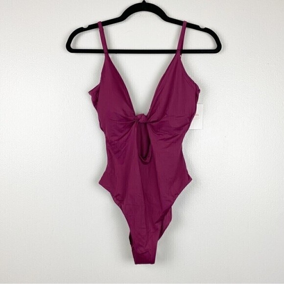 Andie The Santorini One Piece Swimsuit Cut-Out Plum Size M NWT - Picture 6 of 11